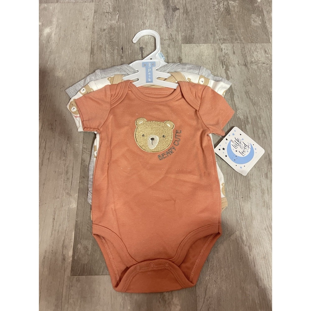 Little Of Love Baby 0-3 Month Berry Cute Bodysuits Short Sleeve Set of‎ 3